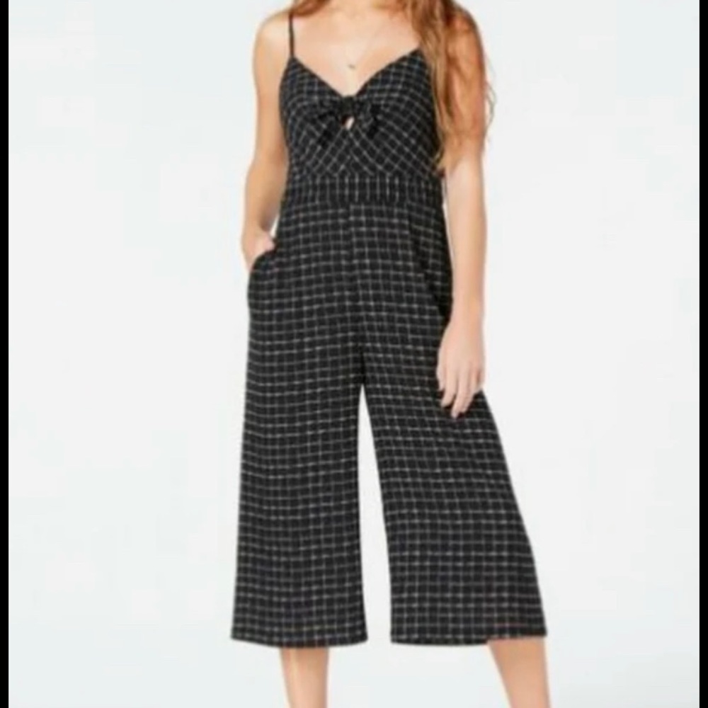 Black and white plaid jumpsuit